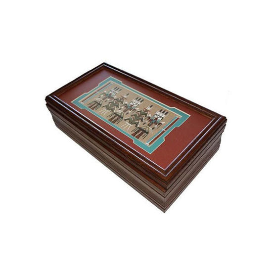 Native American Paintings Oak Box Authentic Navajo Indian Walnut Box
