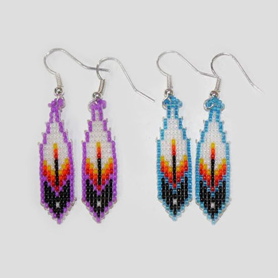 beaded feather earring